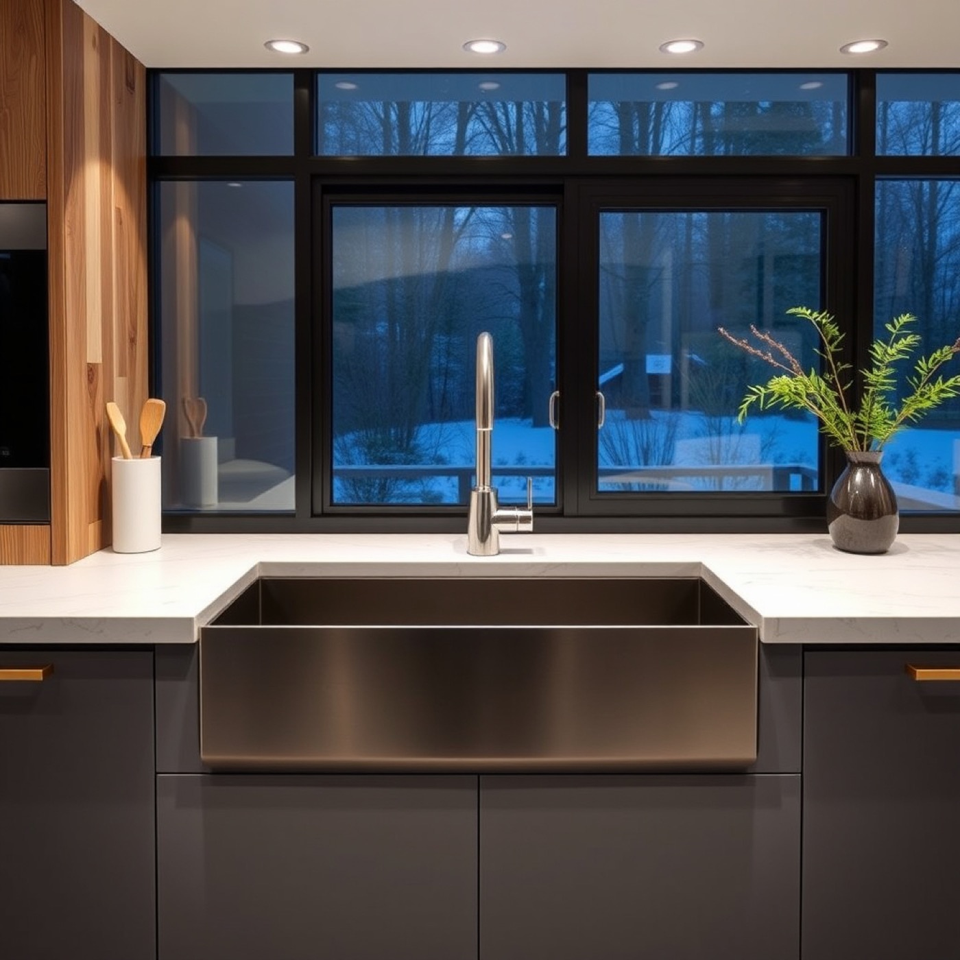 Modern kitchen sink in a Pittsburgh home
